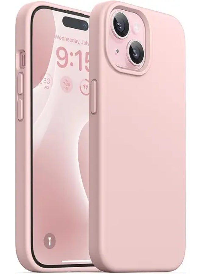 Liquid Silicone Cover For iPhone  14 Plus , Silky Soft Touch, Anti-Scratch Shockproof Protective Case with Microfiber Lining For iPhone 14 Plus - Light Pink